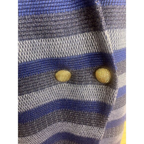 St. John Blue Striped Jacket Ladies Size 14 Long Sleeve Wool Blend Blazer Career - Picture 4 of 11